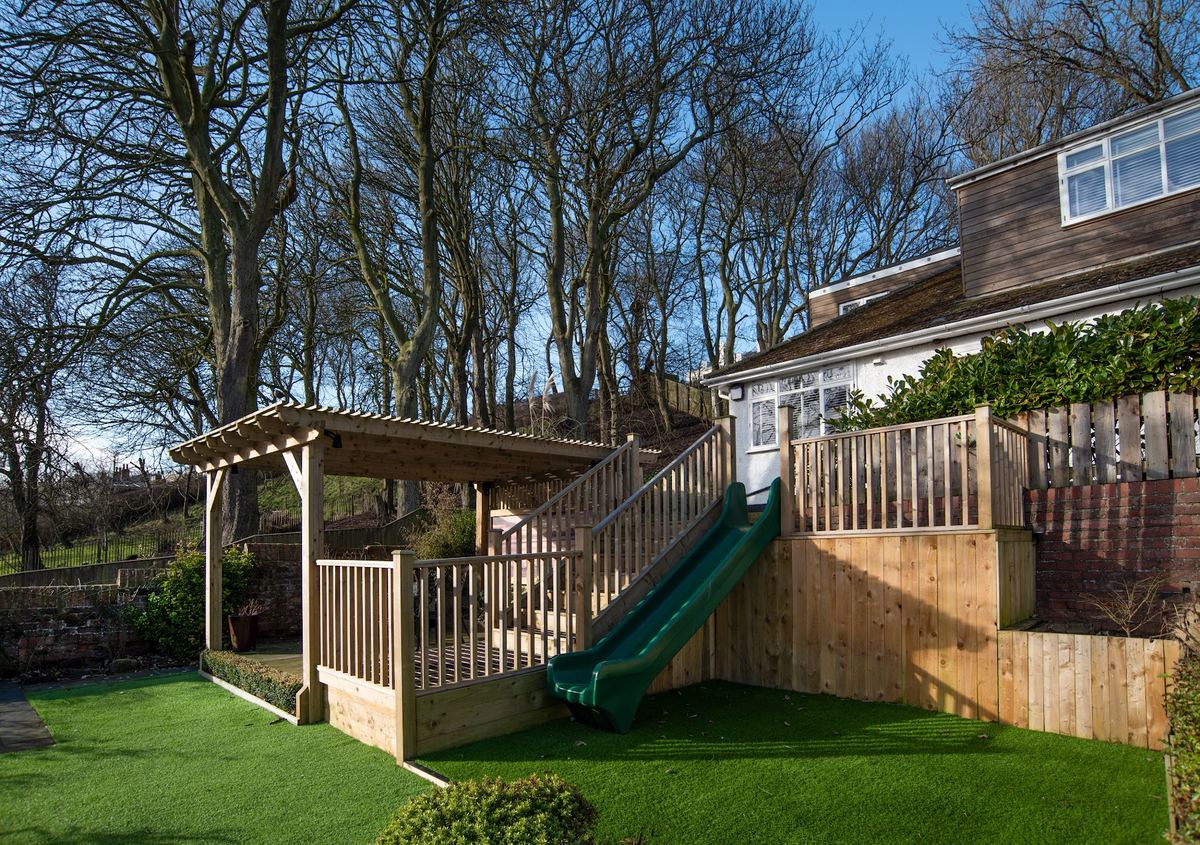 An enclosed garden at one of the family-sized 5leys properties